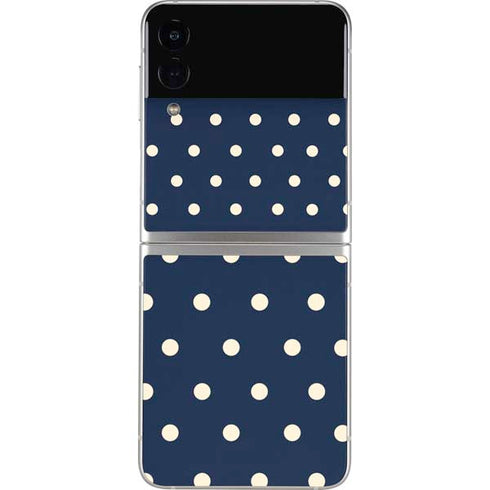 Blue and Cream Polka Dots Galaxy Z Flip3 5G Skin